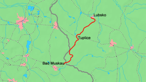 Strecke der Bahnstrecke Lubsko–Bad Muskau
