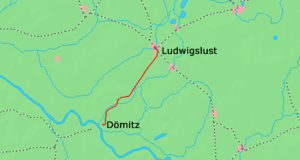 Strecke der Bahnstrecke Ludwigslust–Dömitz