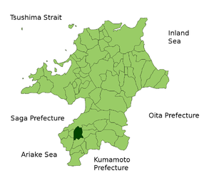 Lage Chikugos in der Präfektur