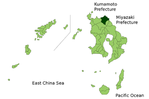 Lage Ōkuchis in der Präfektur