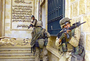 US-Marineinfanteristen in Bagdad am 9. April 2003