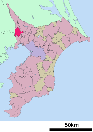 Lage Matsudos in der Präfektur