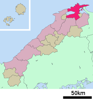 Lage Matsues in der Präfektur