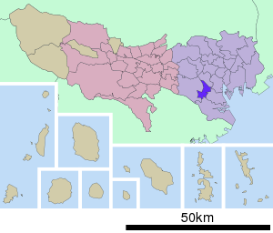 Lage Meguros in der Präfektur