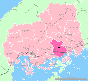 Lage Miharas in der Präfektur