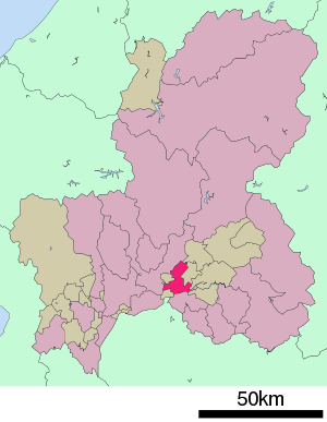 Lage Minokamos in der Präfektur