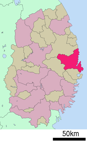 Lage Miyakos in der Präfektur