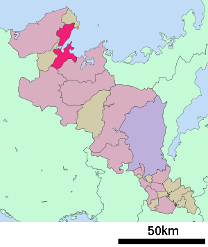 Lage Miyazus in der Präfektur