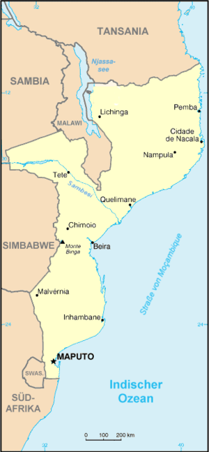 Karte von Mosambik