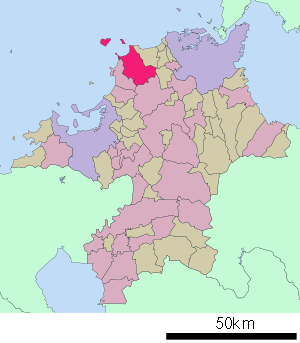 Lage Munakatas in der Präfektur