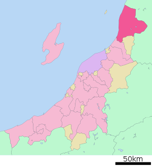 Lage Murakamis in der Präfektur