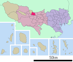 Lage Musashimurayamas in der Präfektur