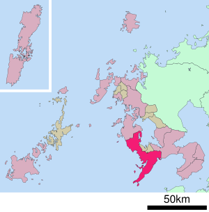 Lage Nagasakis in der Präfektur