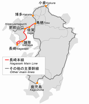Strecke der Nagasaki-Hauptlinie