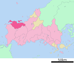 Lage Nagatos in der Präfektur