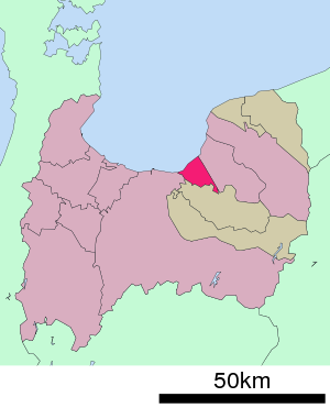 Lage Namerikawas in der Präfektur