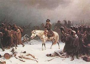 Napoleons Rückzug aus Moskau, Gemälde von Adolf Northern