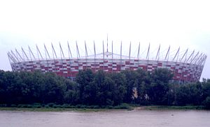 Das Nationalstadion Warschau in der Bauphase