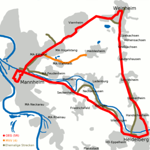 Strecke der Oberrheinische Eisenbahn