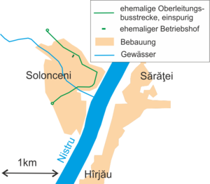 Strecke der Oberleitungsbus Solonceni