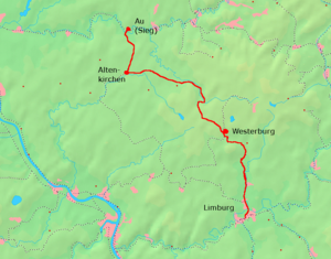 Strecke der Bahnstrecke Limburg–Altenkirchen