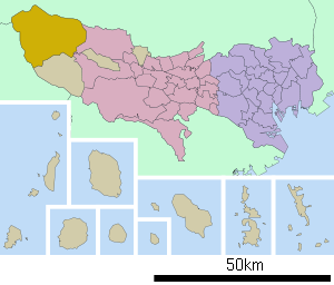 Lage Okutamas in der Präfektur