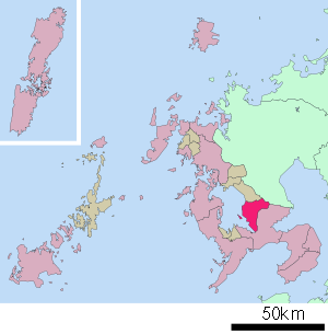 Lage Ōmuras in der Präfektur