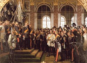Am 18. Januar 1871 wird im Spiegelsaal von Versailles das Deutsche Kaiserreich ausgerufen