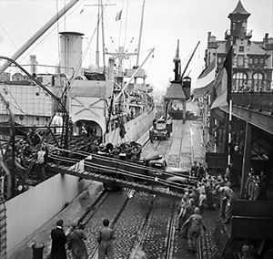 Der Hafen von Antwerpen am 30. November 1944