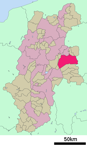 Lage Sakus in der Präfektur