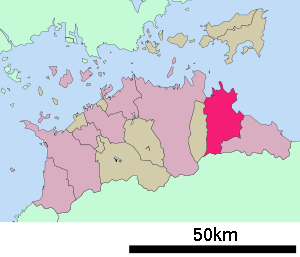 Lage Sanukis in der Präfektur