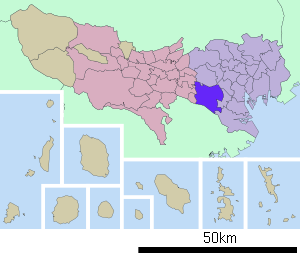 Lage Setagayas in der Präfektur