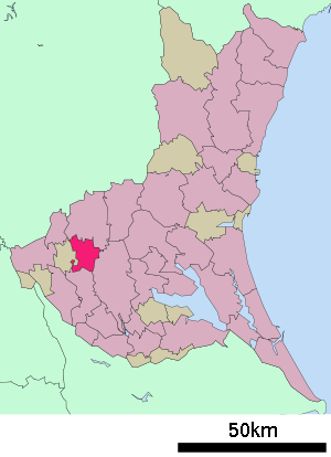 Lage Shimotsumas in der Präfektur
