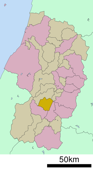 Lage Shiratakas in der Präfektur