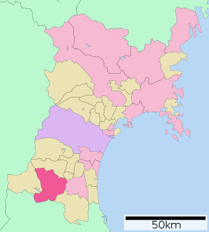 Lage Shiroishis in der Präfektur