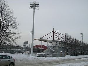 Skonto-Stadion im Winter