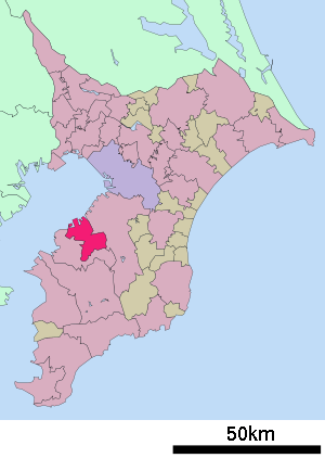Lage Sodegauras in der Präfektur