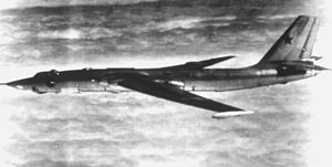 Soviet M-4 Bison bomber in flight 1982.JPEG