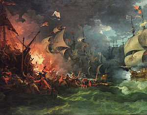 Niederlage der spanischen Armada, 8. August 1588von Philippe-Jacques de Loutherbourg (1796)