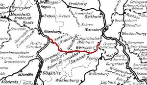 Strecke der Bahnstrecke Altenburg–Langenleuba-Oberhain