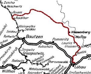 Strecke der Bahnstrecke Löbau–Radibor