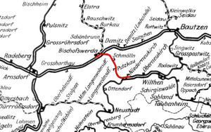 Strecke der Bahnstrecke Neukirch West–Bischofswerda