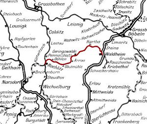 Strecke der Bahnstrecke Waldheim–Rochlitz