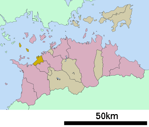 Lage Tadotsus in der Präfektur