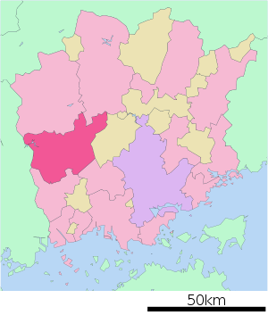 Lage Takahashis in der Präfektur