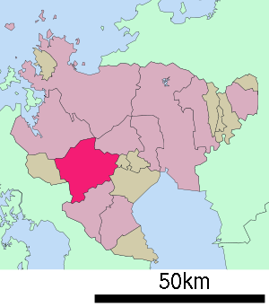 Lage Takeos in der Präfektur