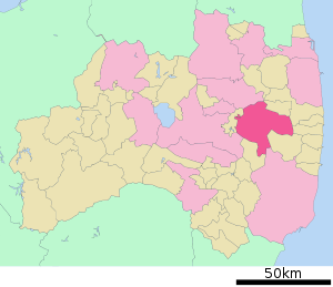 Lage Tamuras in der Präfektur