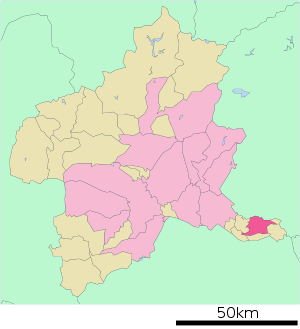 Lage Tatebayashis in der Präfektur