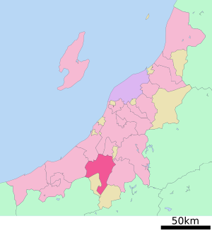 Lage Tōkamachis in der Präfektur