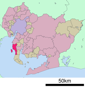Lage Toyonames in der Präfektur